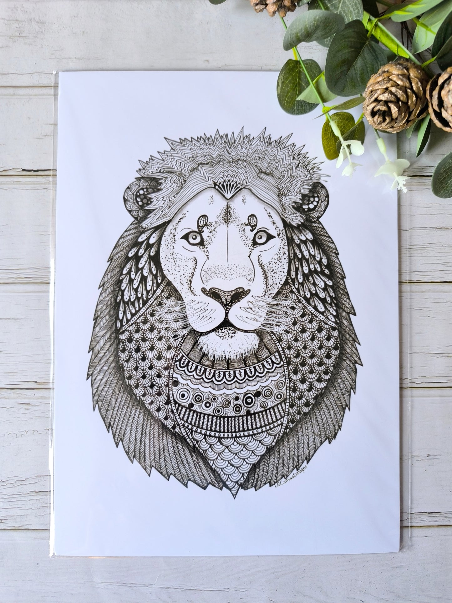 (e) 'Leroy the Lion' A4 print