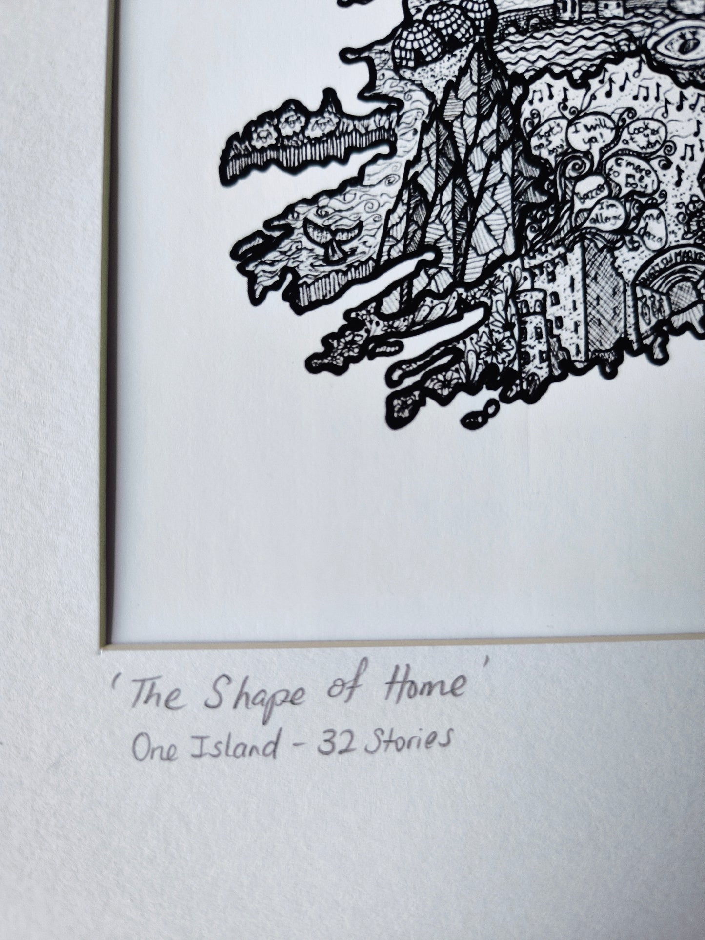 'The Shape of Home' One Island - 32 Stories (Ireland) A3 mount