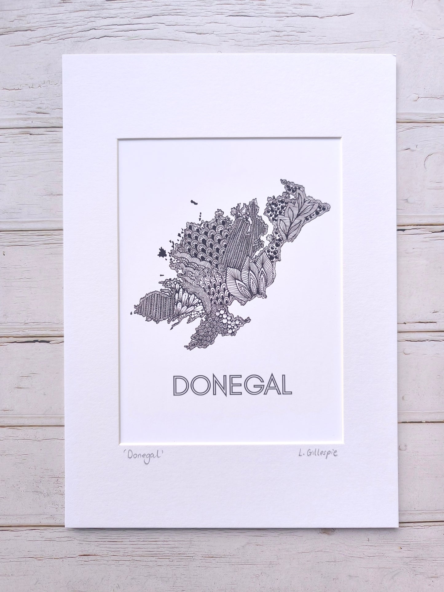 (c) 'Donegal'- Hand Drawn Print in A4 Mount