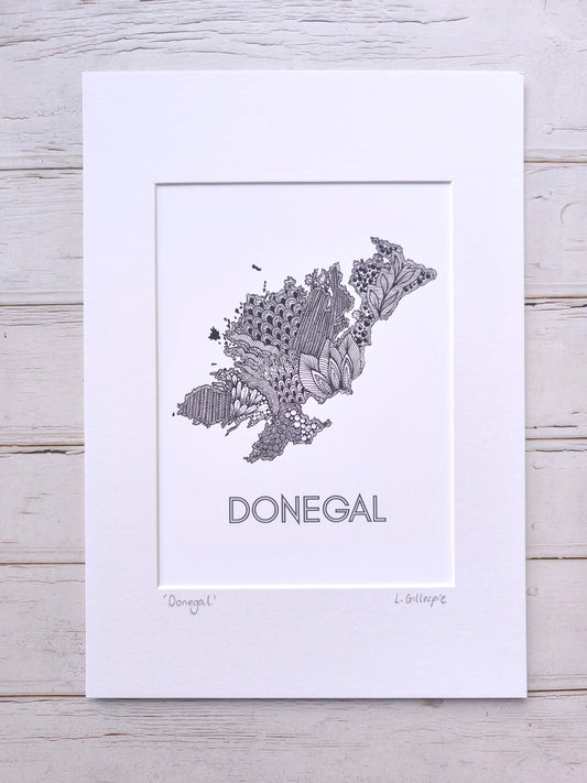 (c) 'Donegal'- Hand Drawn Print in A4 Mount