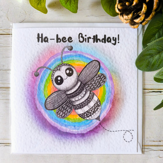 (a) Bee Happy Birthday Card