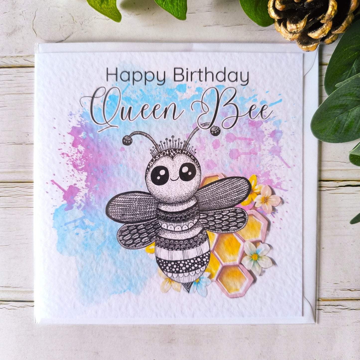 (a) Queen Bee Happy Birthday Card