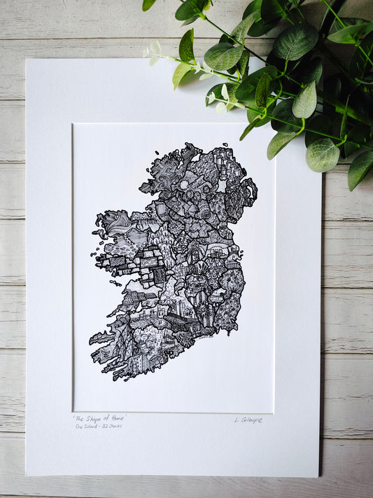 'The Shape of Home'  One Island - 32 Stories (Ireland) A3 mount