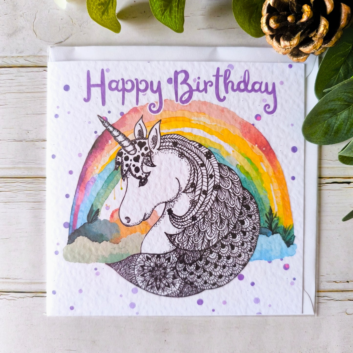(a) Unicorn Happy Birthday Card