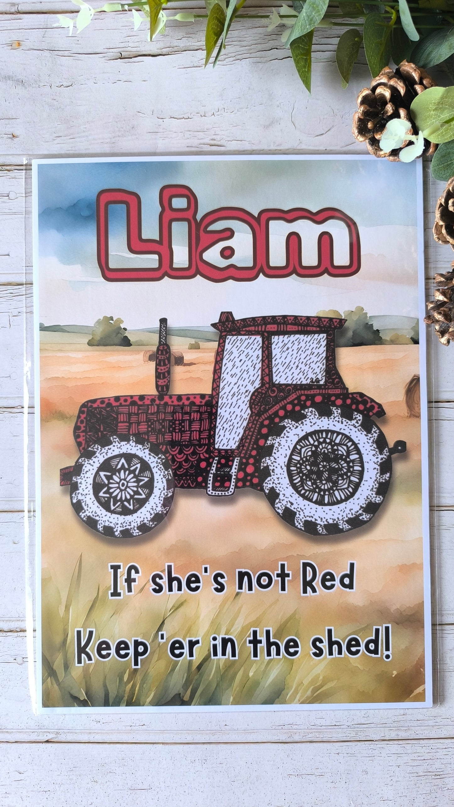 (d) Personalised Tractor A4 print