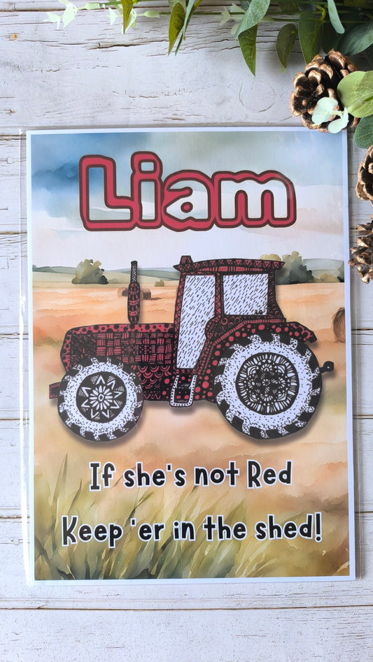 (d) Personalised Tractor A4 print