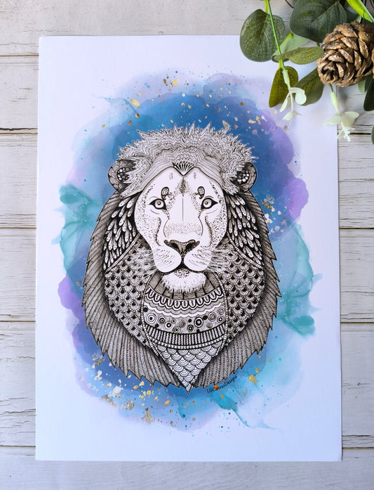 (e) 'Leroy the Lion' A4 print