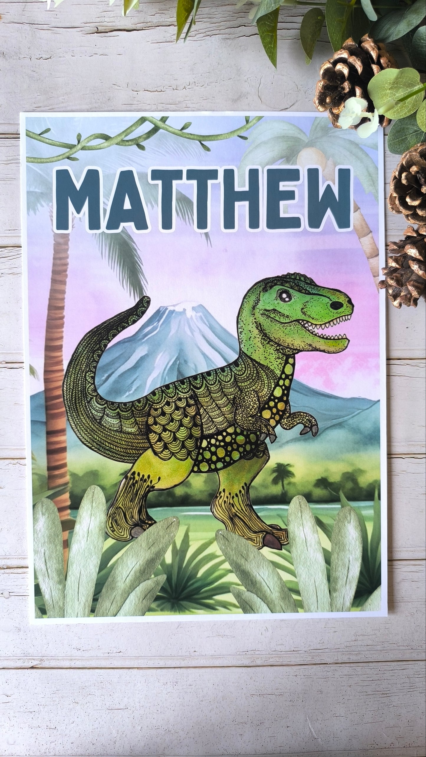 (d) Personalised Dinosaur A4 print