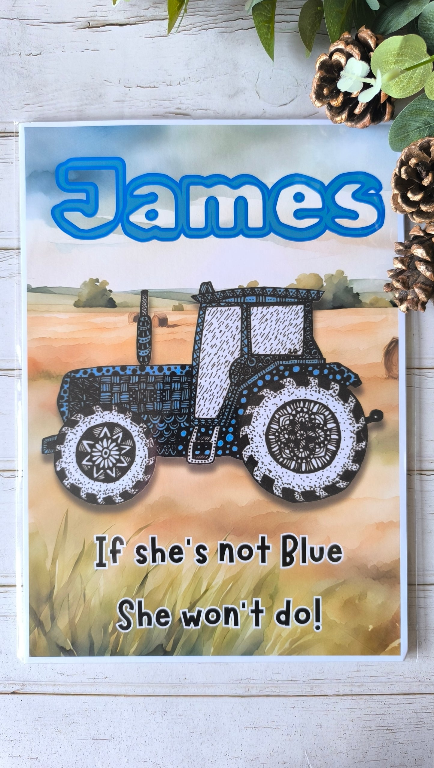 (d) Personalised Tractor A4 print