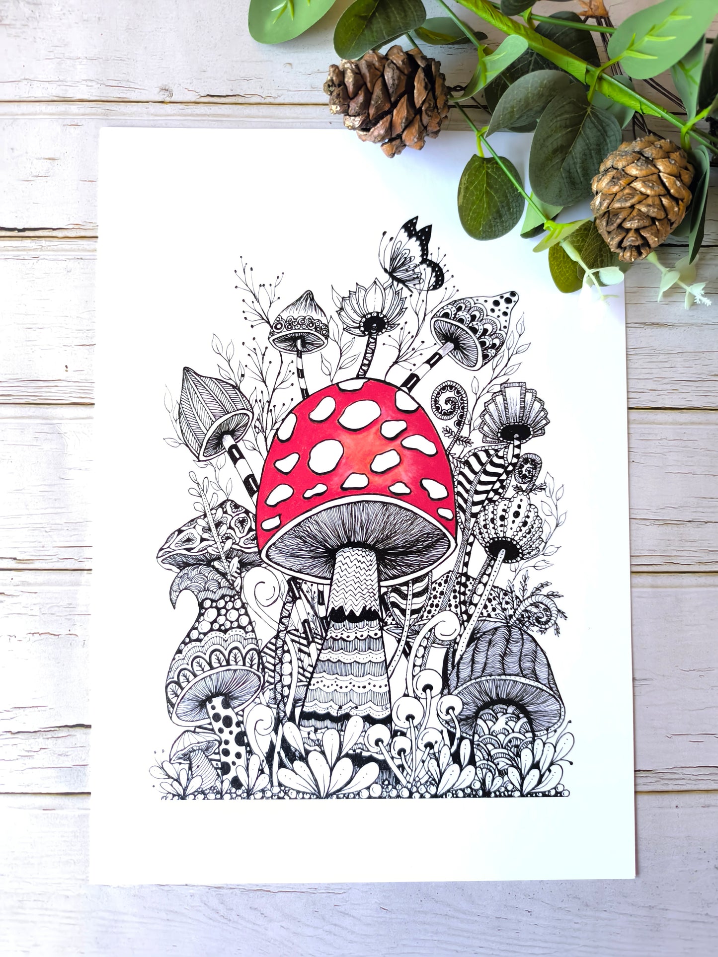 (e) 'Fungi' Mushroom A4 print