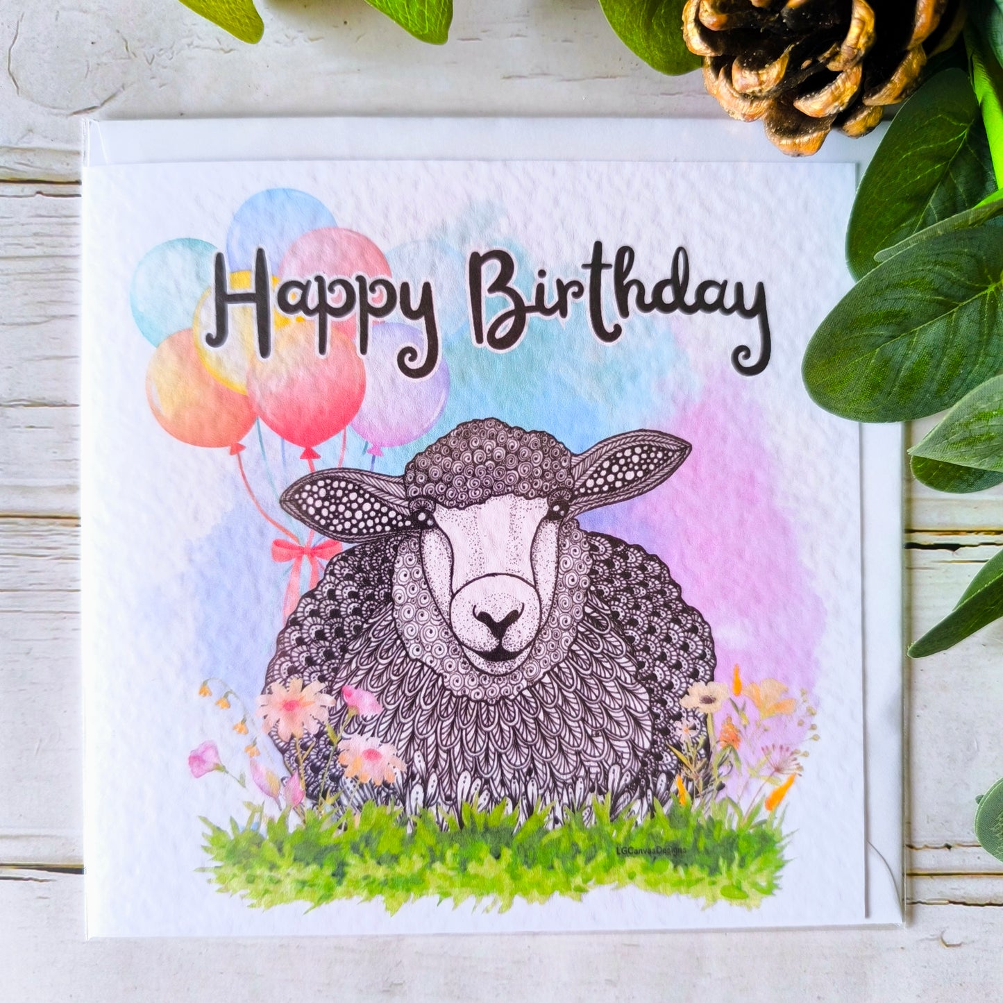 (a) Sheep Happy Birthday Card