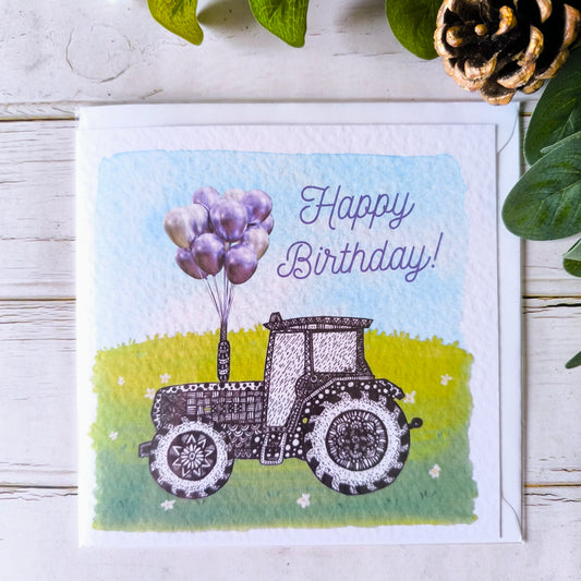 (a) Tractor Happy Birthday Card
