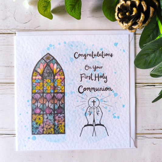 (a) Communion Card - Girl and Boy