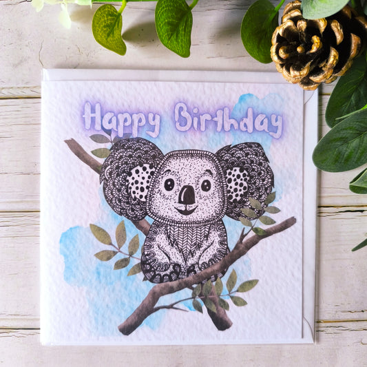 (a) Koala Happy Birthday Card